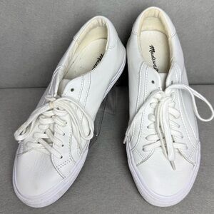 Madewell Womens Sidewalk Low Top Sneakers in Pale Parchment Multi Leather size 7